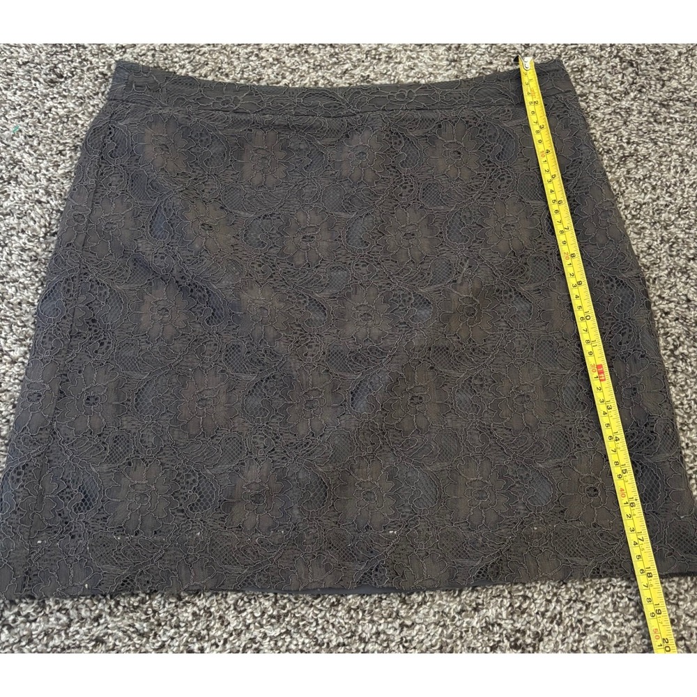Ann Taylor LOFT Gray Floral Lace Mini Skirt Size 6 A-Line Lined Professional - Picture 6 of 6